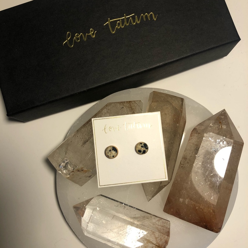 Gold Gemstone Stud Earrings